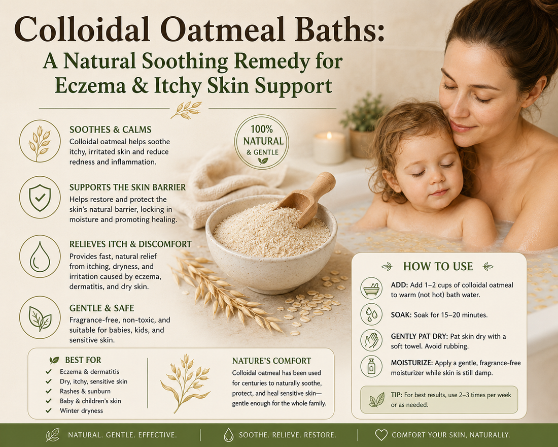 Colloidal Oatmeal Baths: A Natural Soothing Remedy for Eczema & Itchy Skin Support