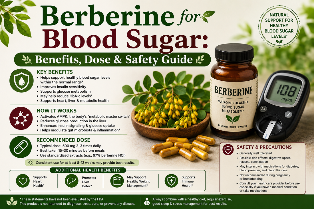 Berberine for Blood Sugar: Benefits, Dose & Safety Guide