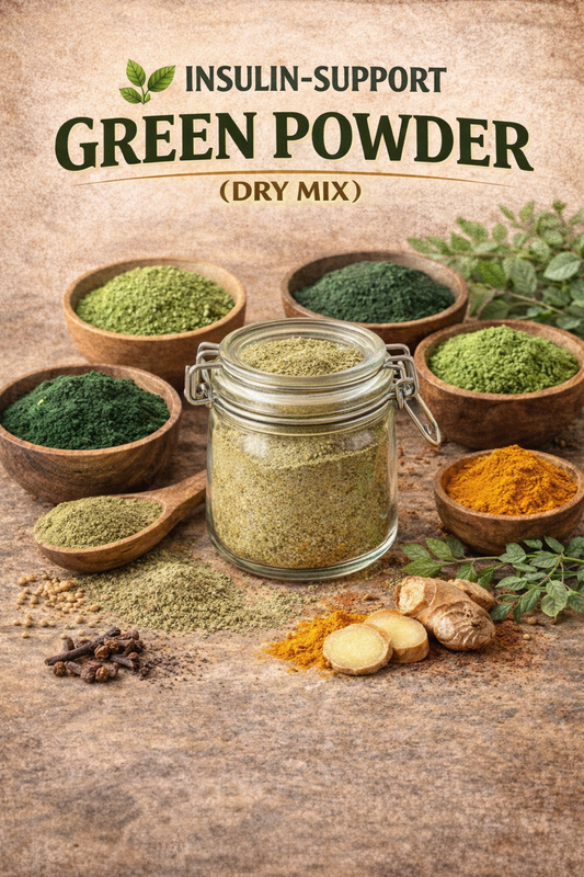 🌿 INSULIN-SUPPORT GREEN POWDER (DRY MIX)