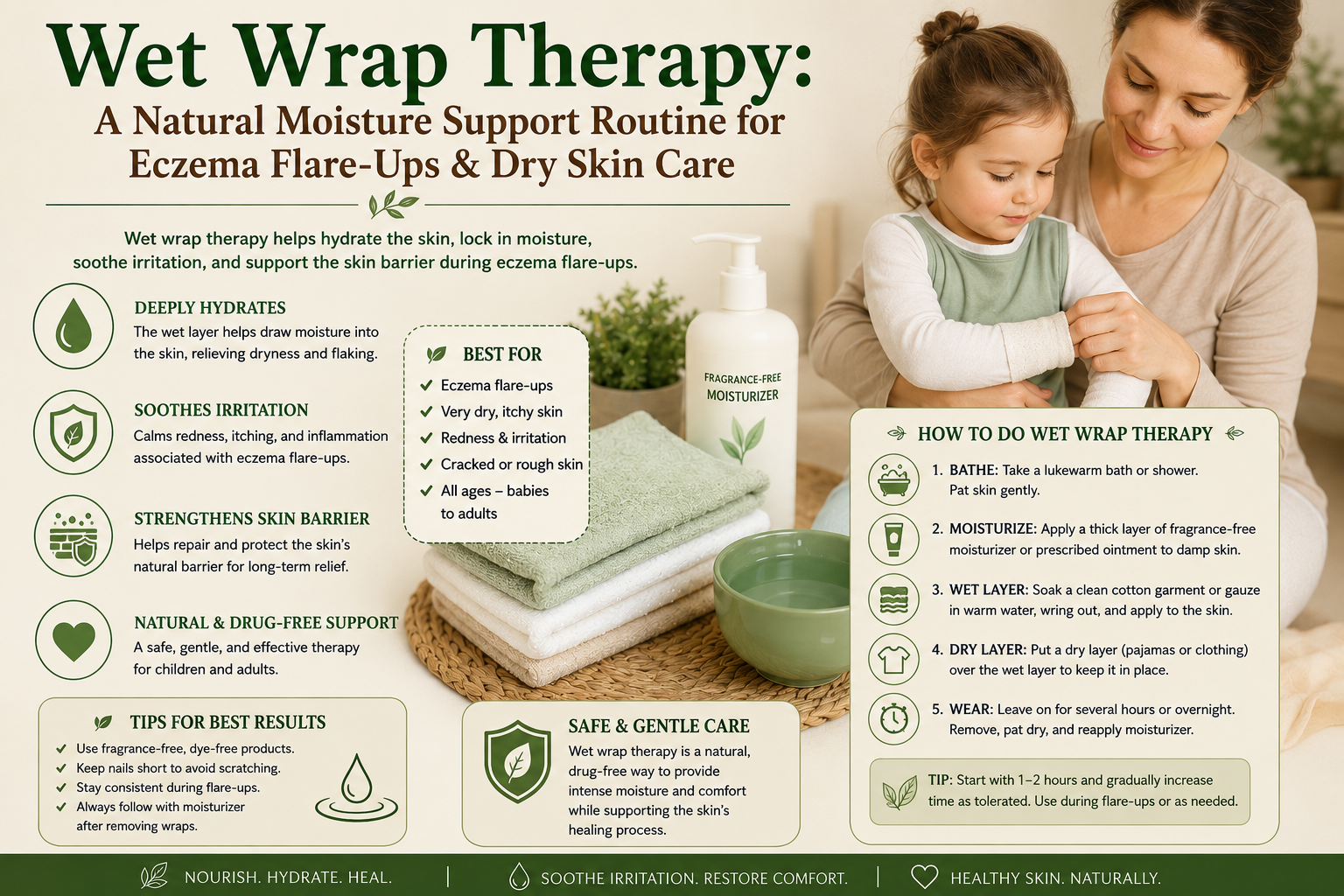 Wet Wrap Therapy: A Natural Moisture Support Routine for Eczema Flare ...