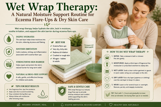 Wet Wrap Therapy: A Natural Moisture Support Routine for Eczema Flare-Ups & Dry Skin Care