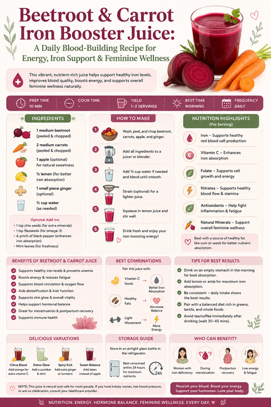 Beetroot & Carrot Iron Booster Juice: Daily Blood Builder