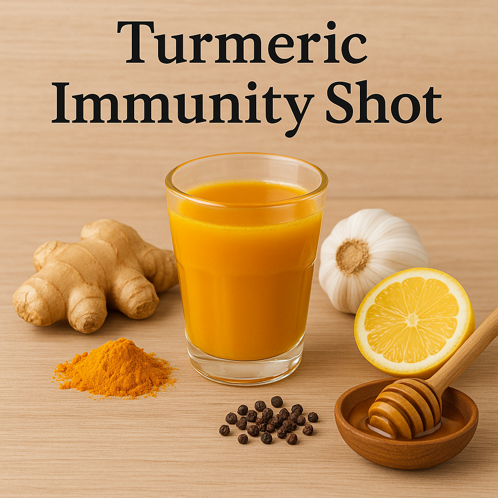 Turmeric Immunity Shot or Turmeric Ginger Detox Drink.