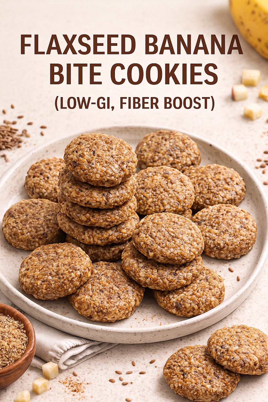 Flaxseed Banana Bite Cookies (Low-GI, Fiber Boost)