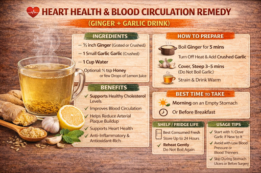 HEART HEALTH & BLOOD CIRCULATION REMEDY (GINGER + GARLIC DRINK)