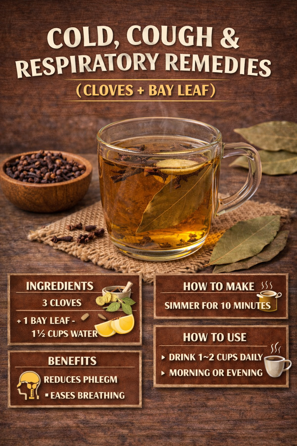 COLD, COUGH & RESPIRATORY REMEDIES (CLOVES + BAY LEAF)