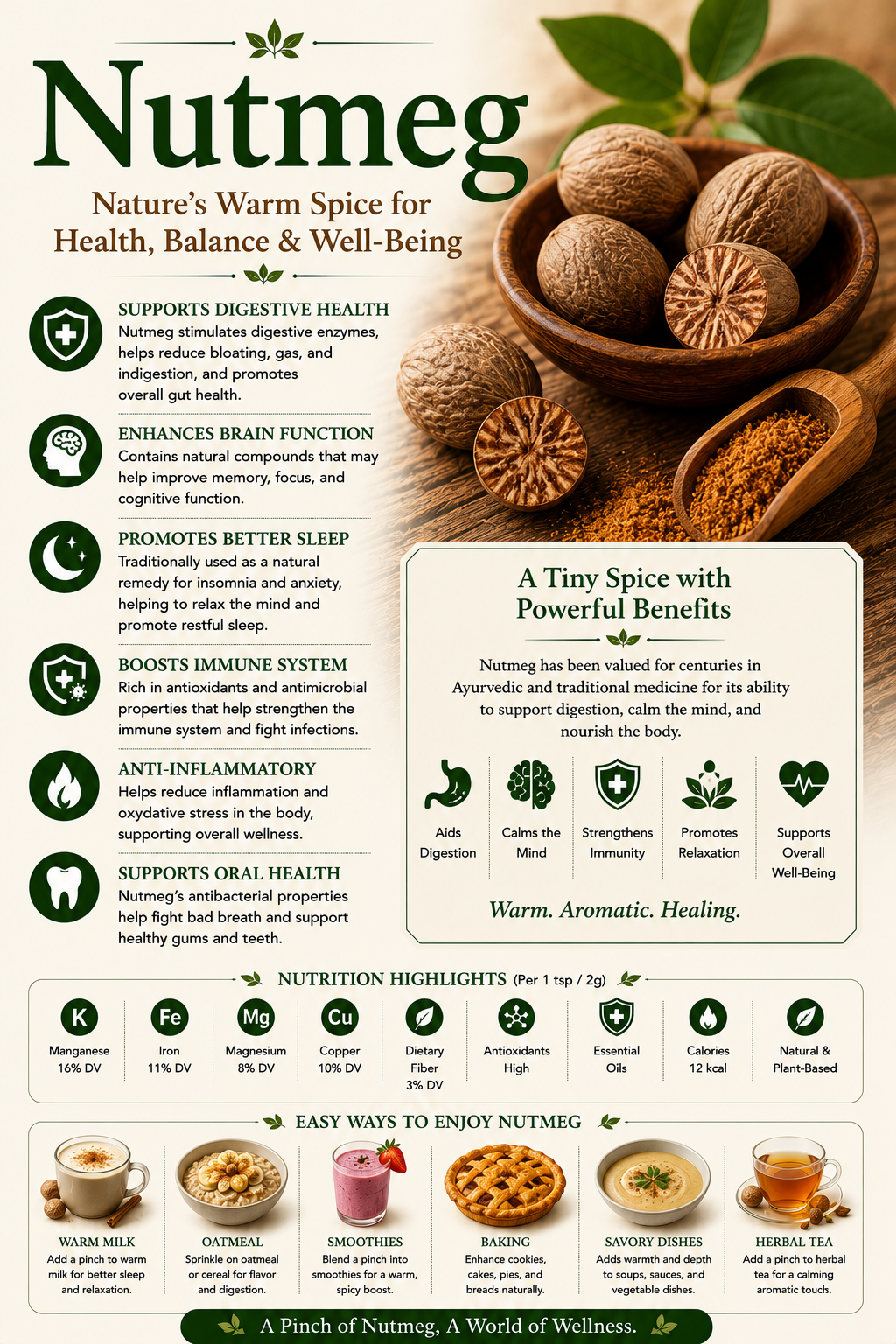 Nutmeg natural remedy benefits uses side effects digestive wellness and wellness guide