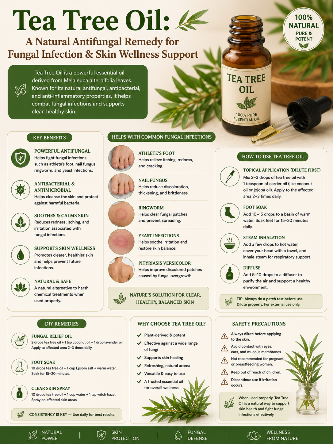 Tea Tree Oil: A Natural Antifungal Remedy for Fungal Infection & Skin Wellness Support