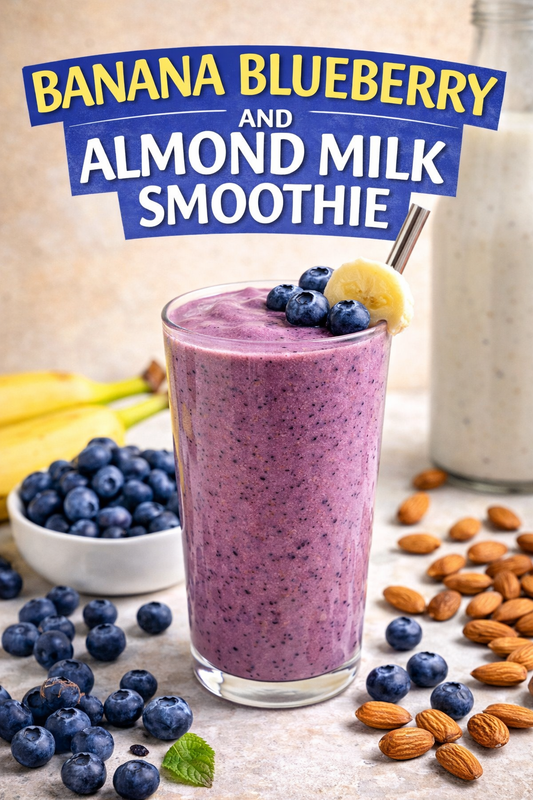BANANA BLUEBERRY AND ALMOND MILK SMOOTHIE