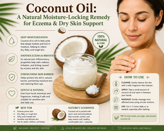 Coconut Oil: A Natural Moisture-Locking Remedy for Eczema & Dry Skin Support