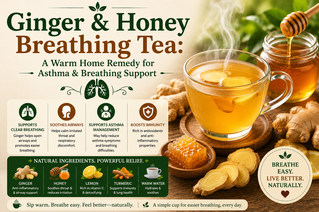 Ginger & Honey Breathing Tea: A Warm Home Remedy for Asthma & Breathing Support