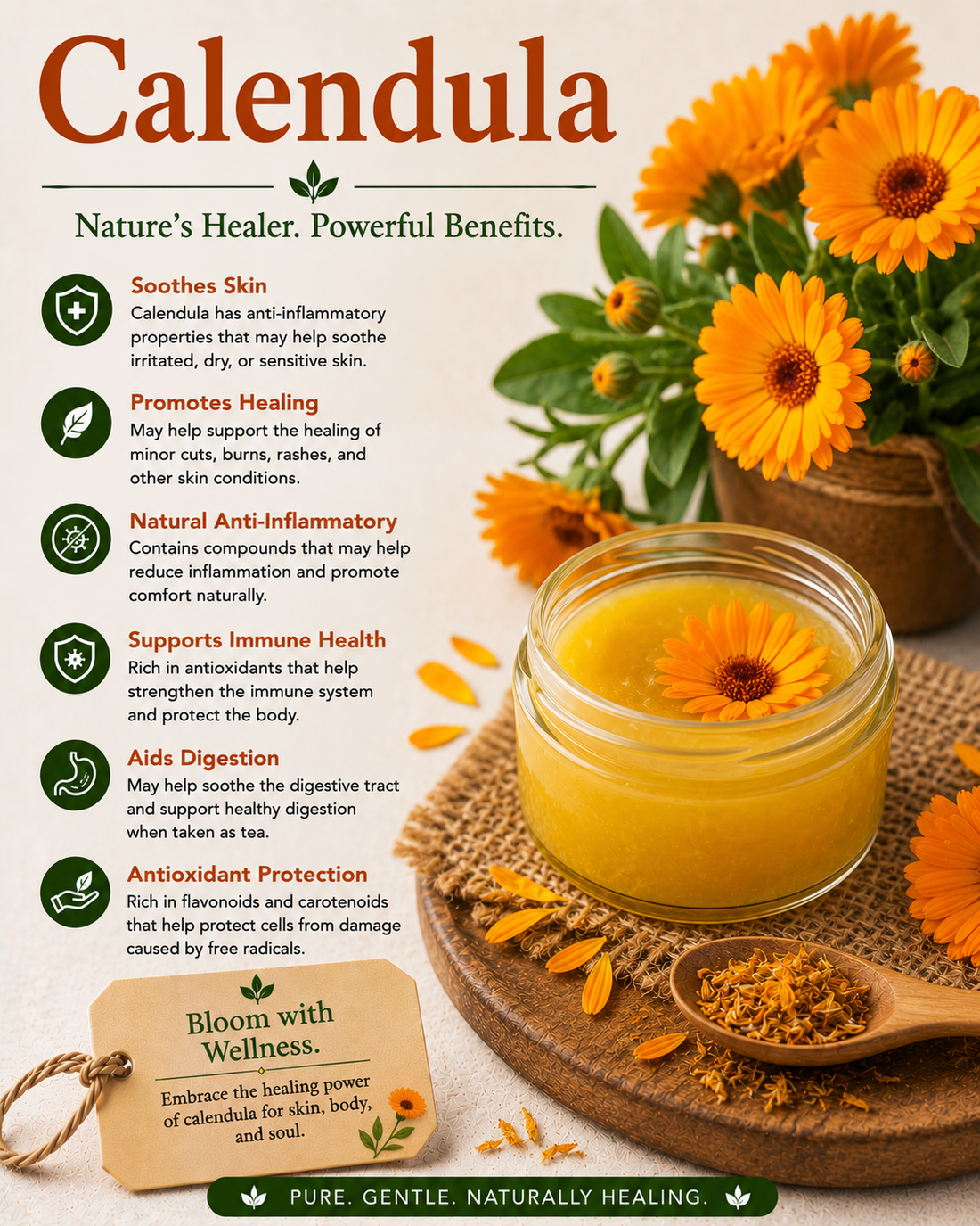 Calendula natural remedy benefits uses side effects and wellness guide