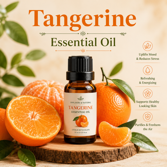 Tangerine essential oil bottle