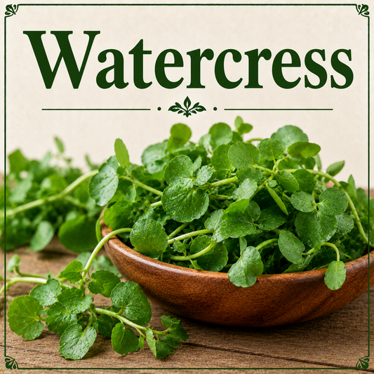 Fresh watercress showcasing its vitamins, minerals, antioxidants, leafy green nutrients, and wellness-supporting nutritional benefits.