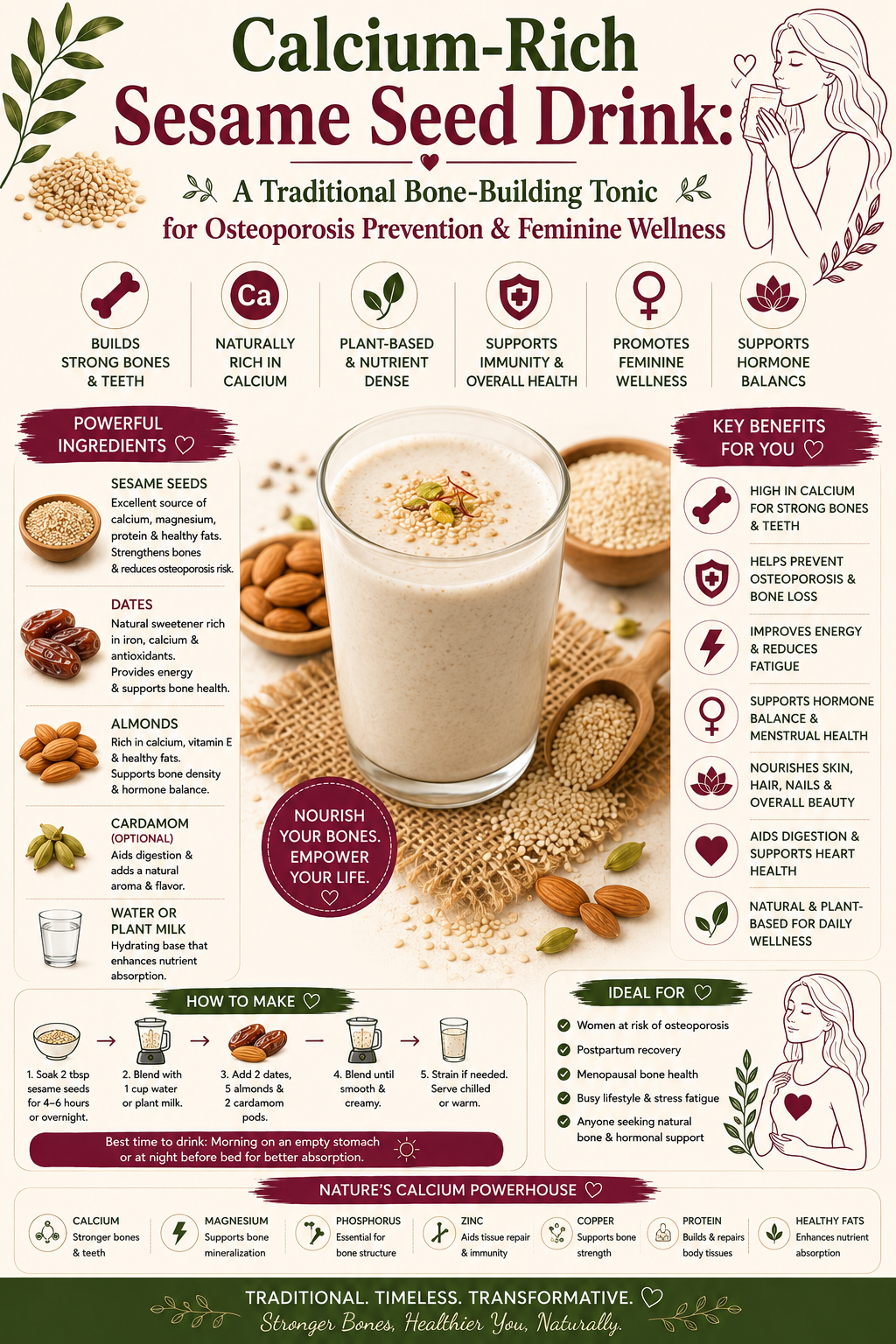 Calcium-Rich Sesame Seed Drink: Bone Health Tonic
