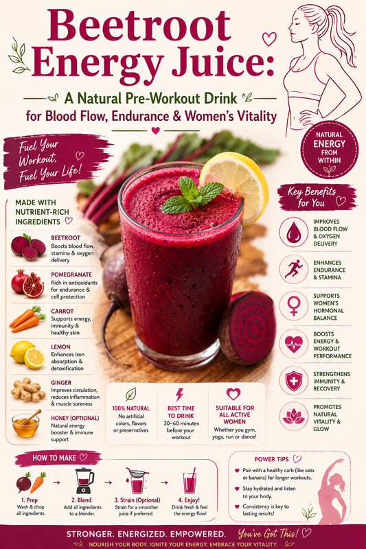 Beetroot Energy Juice: A Natural Pre-Workout Drink for Blood Flow, Endurance & Women's Vitality