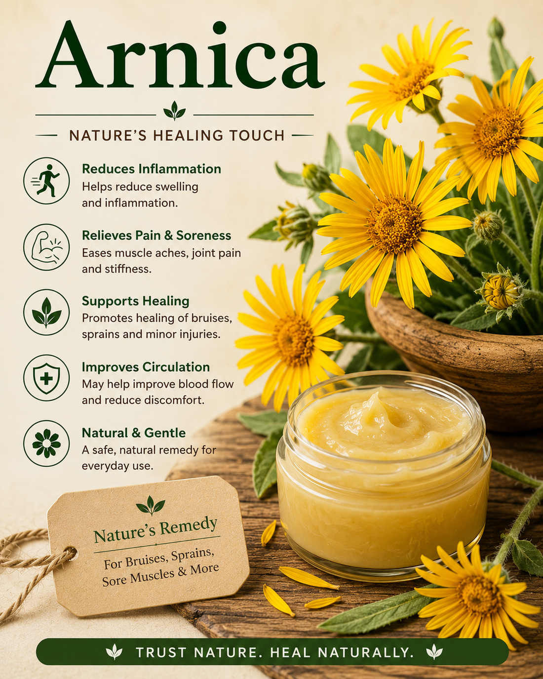 Arnica: Benefits, Uses, Side Effects & How to Use It Safely