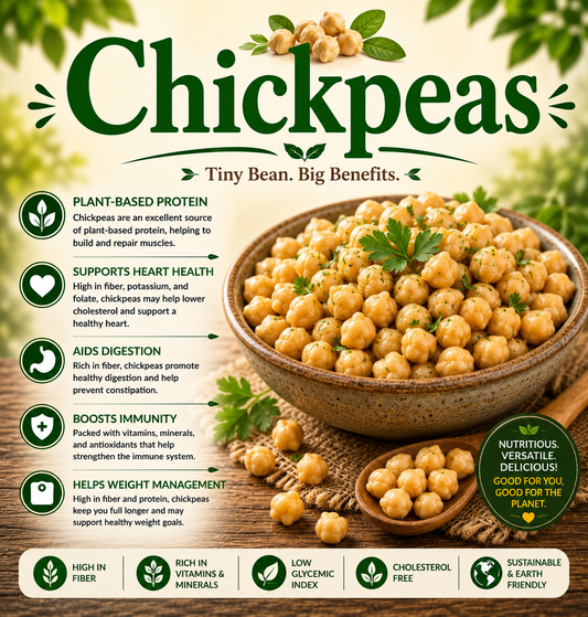 Cooked chickpeas in a bowl showcasing their plant protein, fiber, vitamins, minerals, and wellness-supporting nutritional benefits.