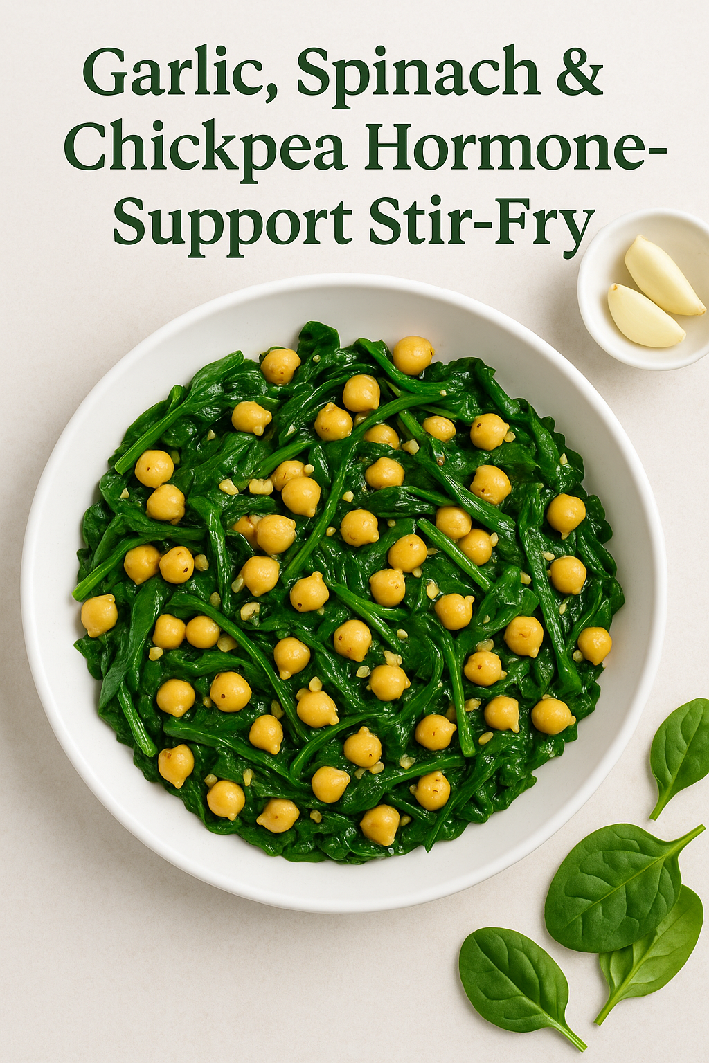Garlic, Spinach & Chickpea Hormone-Support Stir-Fry