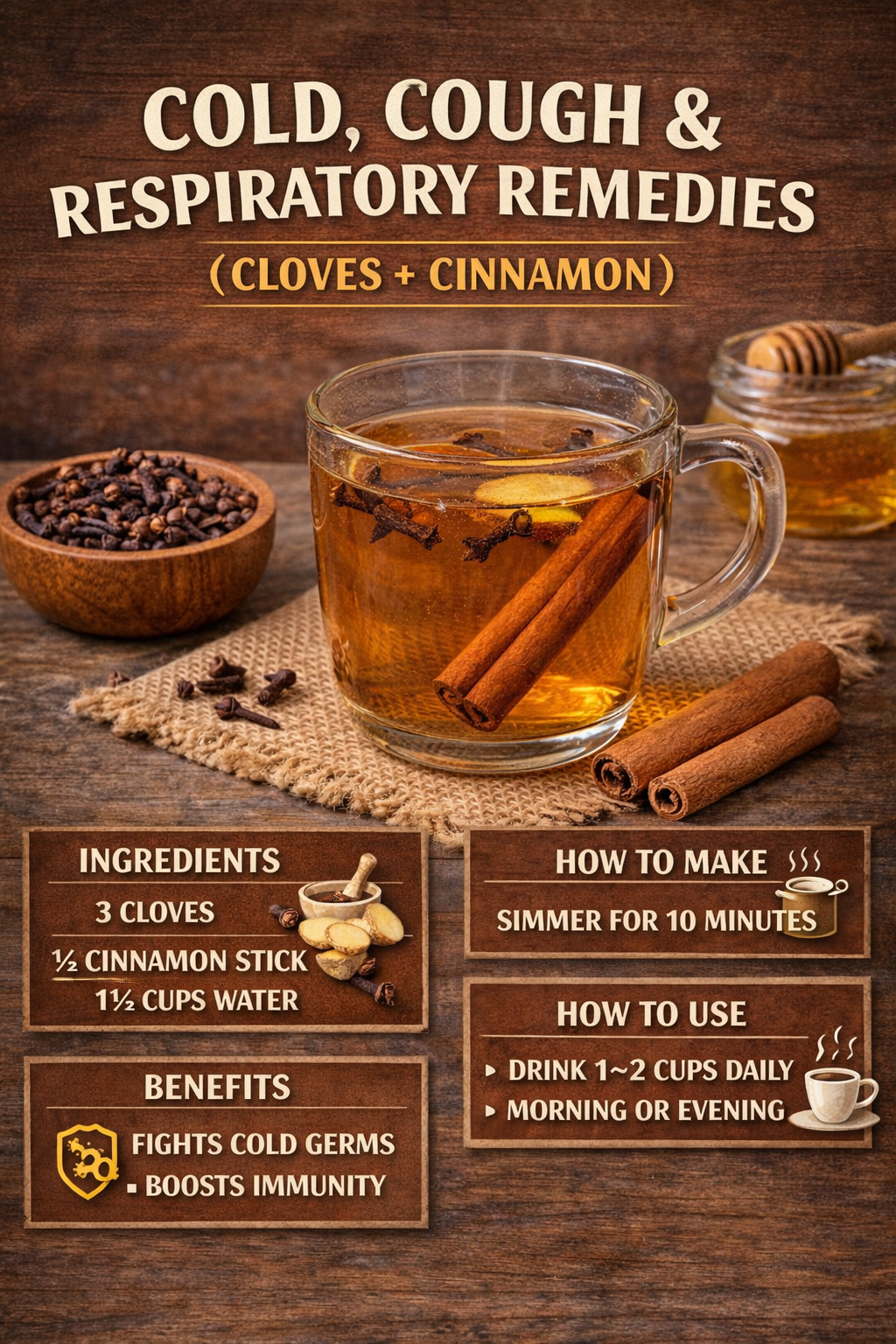 COLD, COUGH & RESPIRATORY REMEDIES (CLOVES + CINNAMON)