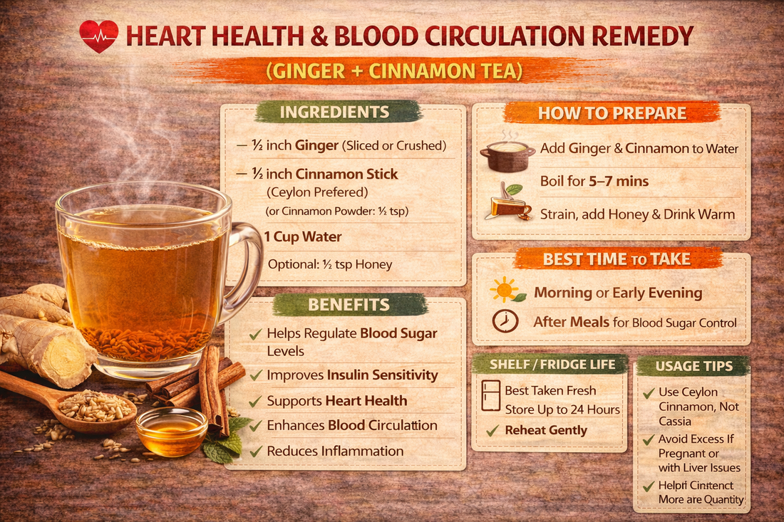HEART HEALTH & BLOOD CIRCULATION REMEDY (GINGER + CINNAMON TEA)