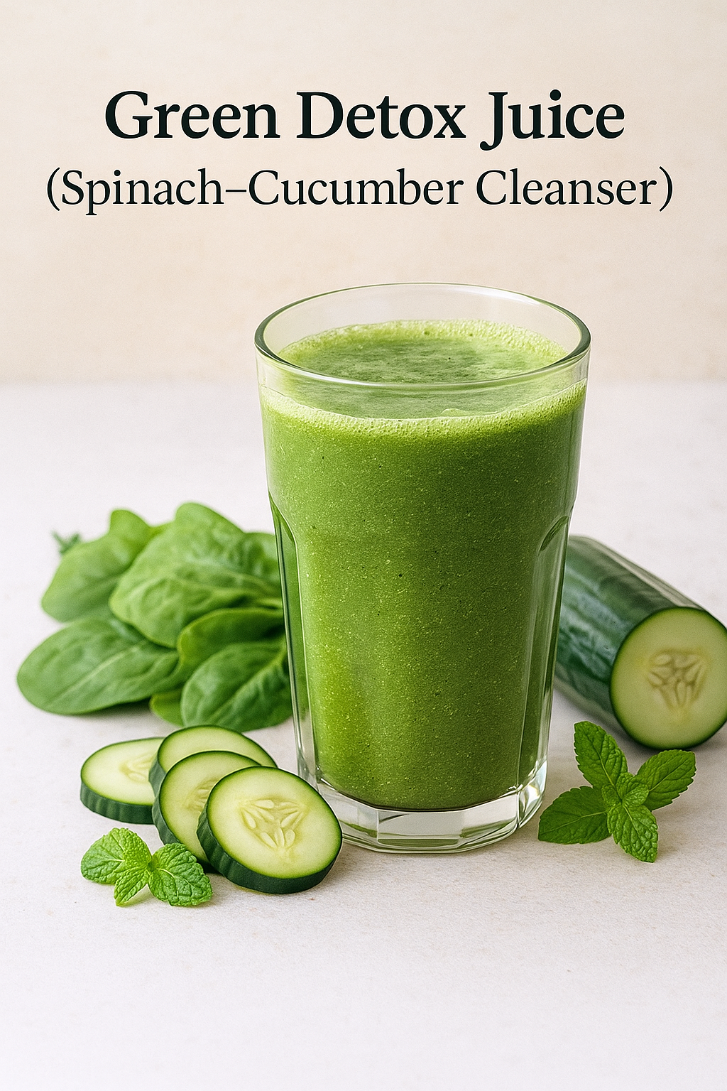 Green Detox Juice (Spinach–Cucumber Cleanser)