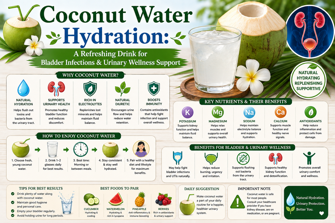 Coconut Water Hydration: A Refreshing Drink for Bladder Infections & Urinary Wellness Support