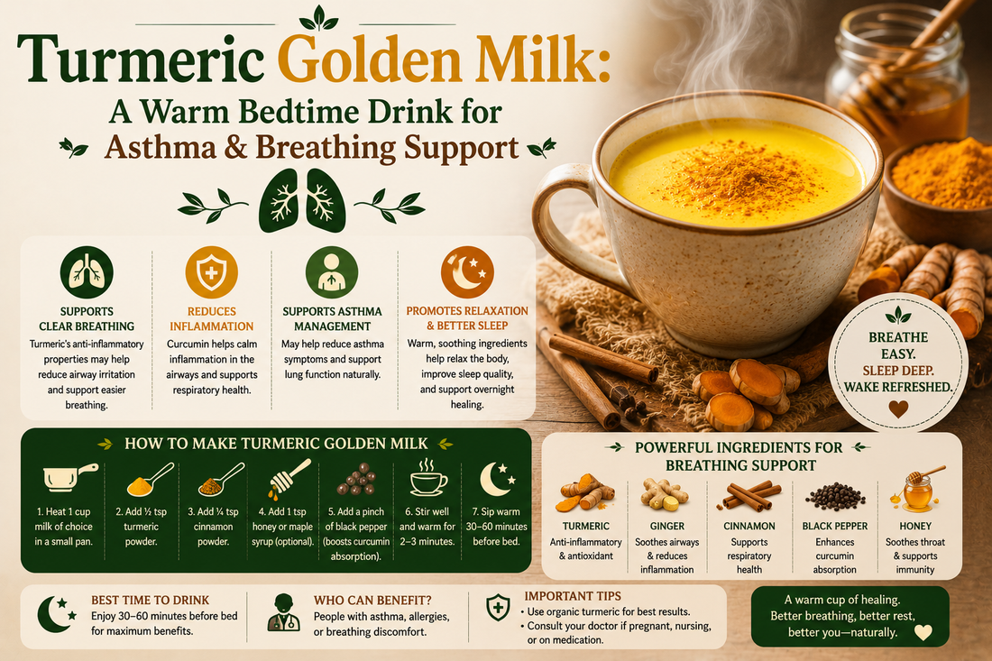 Turmeric Golden Milk: A Warm Bedtime Drink for Asthma & Breathing Support
