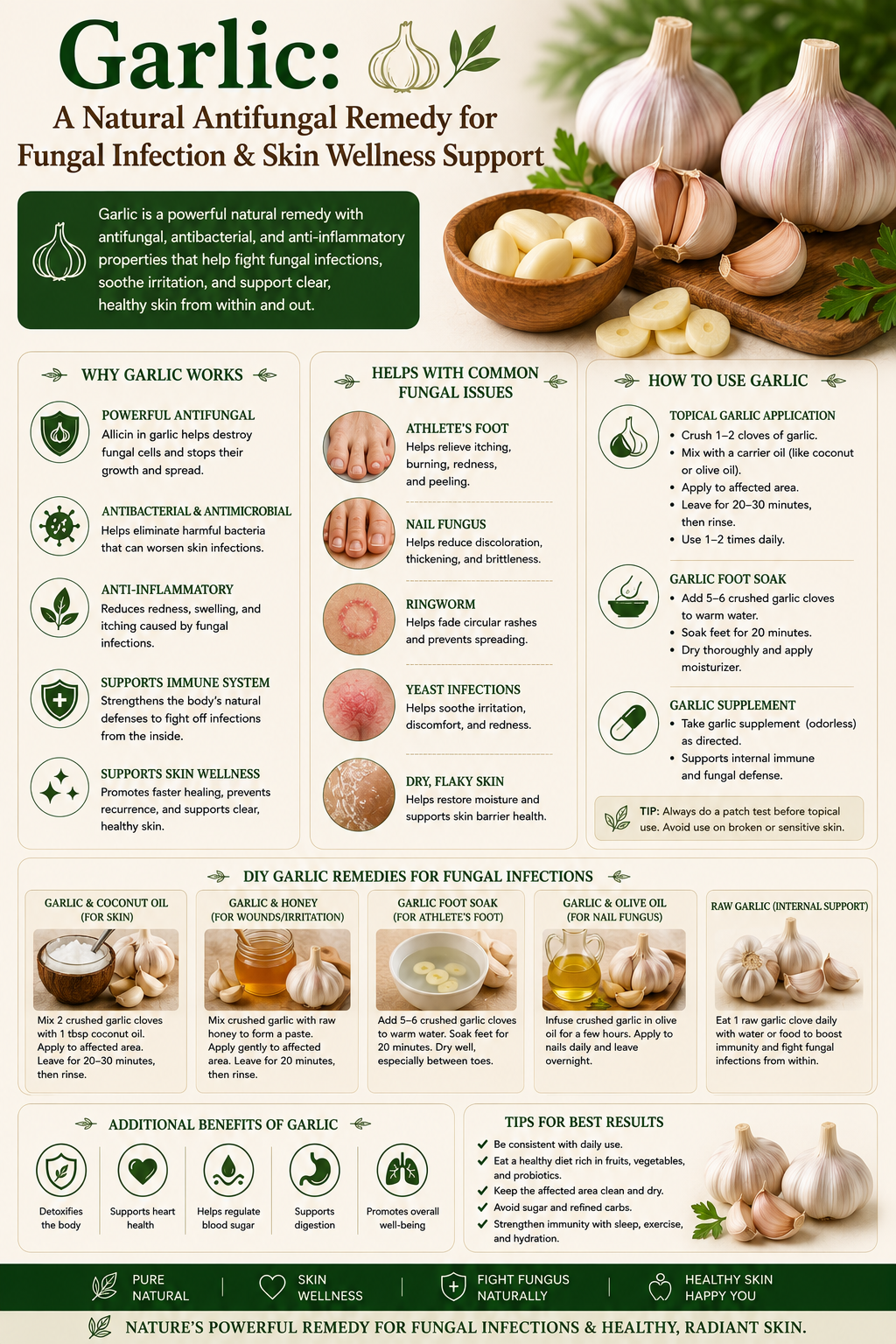 Garlic: A Natural Antifungal Remedy for Fungal Infection & Skin Wellness Support