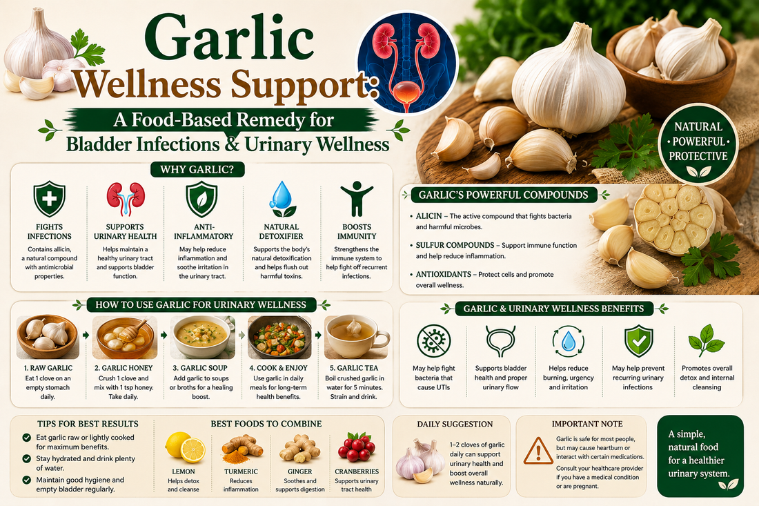 Garlic Wellness Support: A Food-Based Remedy for Bladder Infections & Urinary Wellness