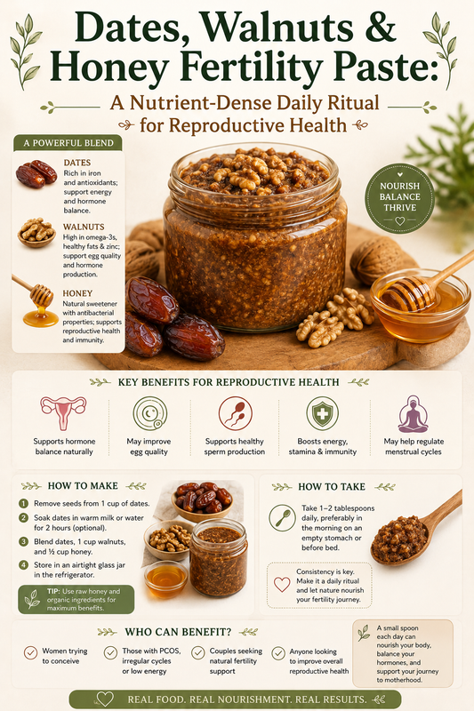 Dates, Walnuts & Honey Fertility Paste: A Nutrient-Dense Daily Ritual for Reproductive Health