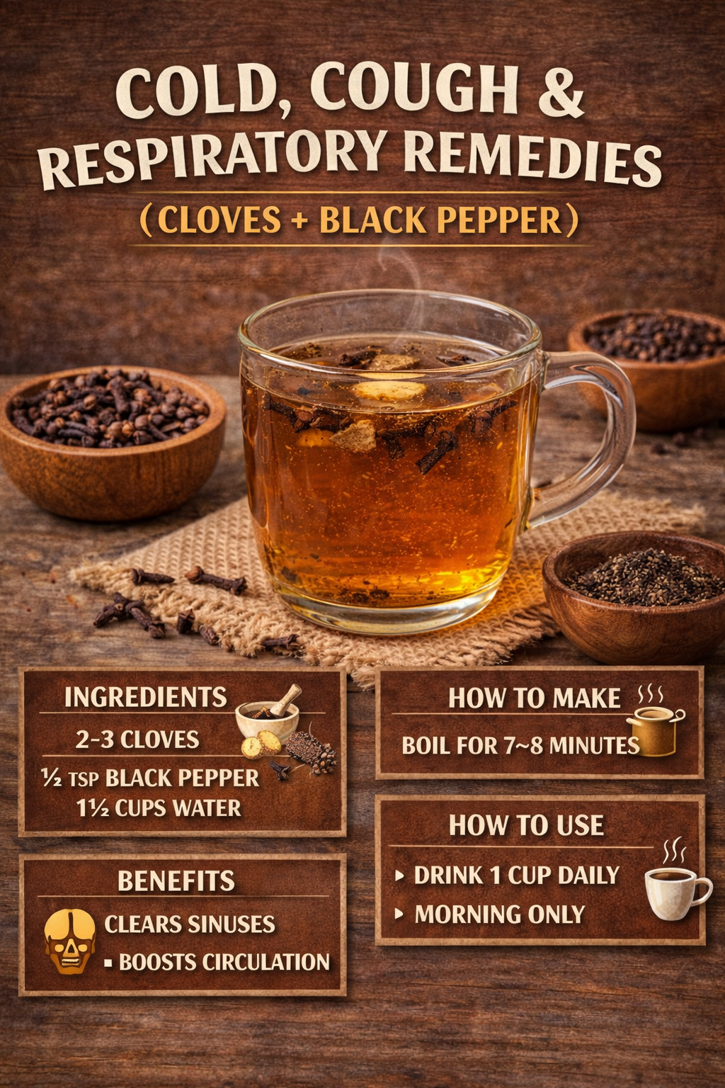 COLD, COUGH & RESPIRATORY REMEDIES (CLOVES + BLACK PEPPER)