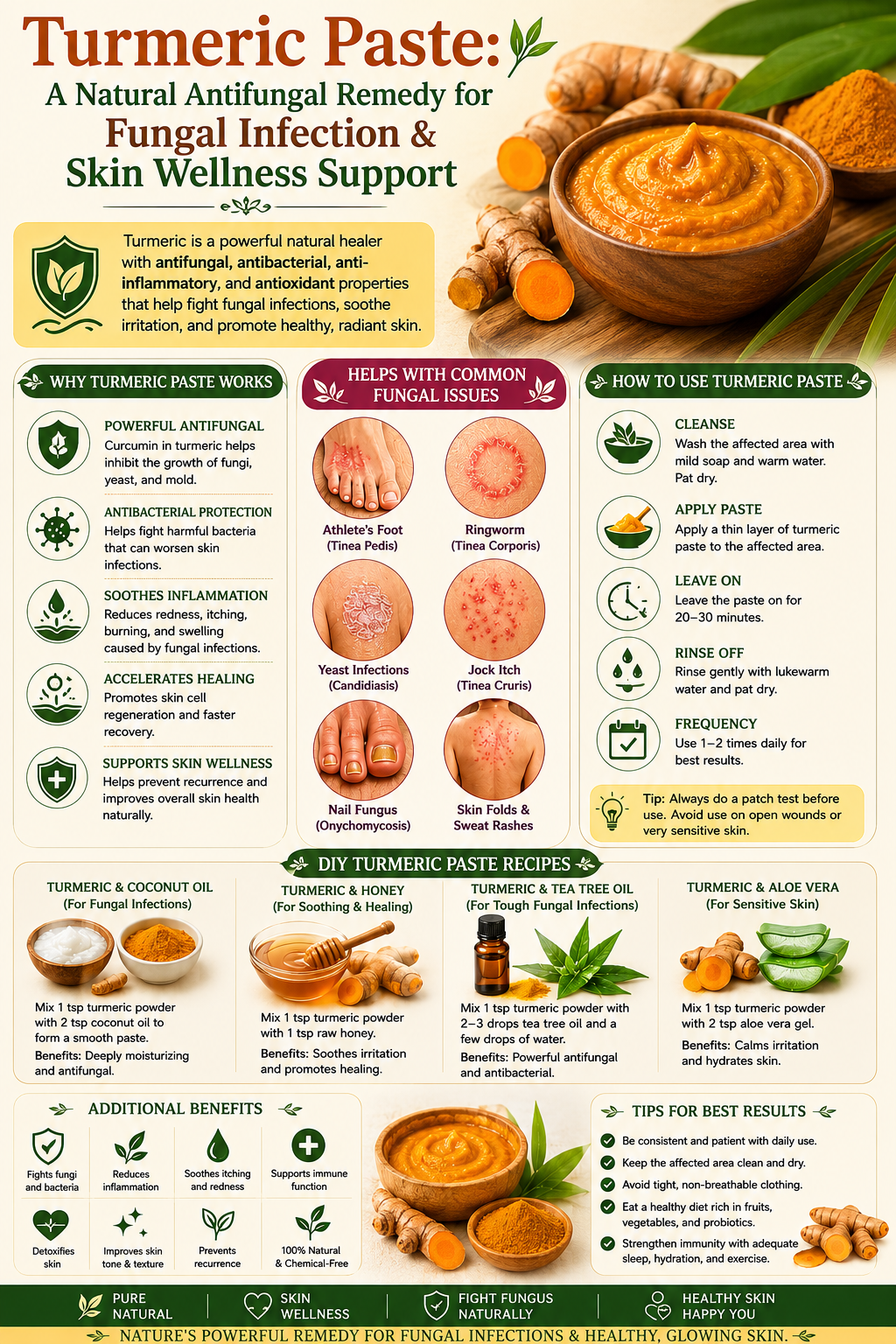 Turmeric Paste: A Natural Antifungal Remedy for Fungal Infection & Skin Wellness Support