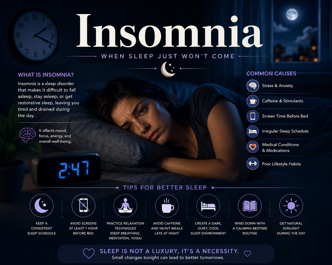 Person lying awake in bed with insomnia, highlighting natural ways to support restful sleep and healthy sleep habits.