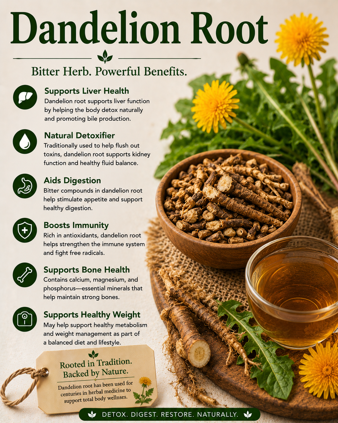 Dandelion Root: Benefits, Uses, Side Effects & How to Use It Safely