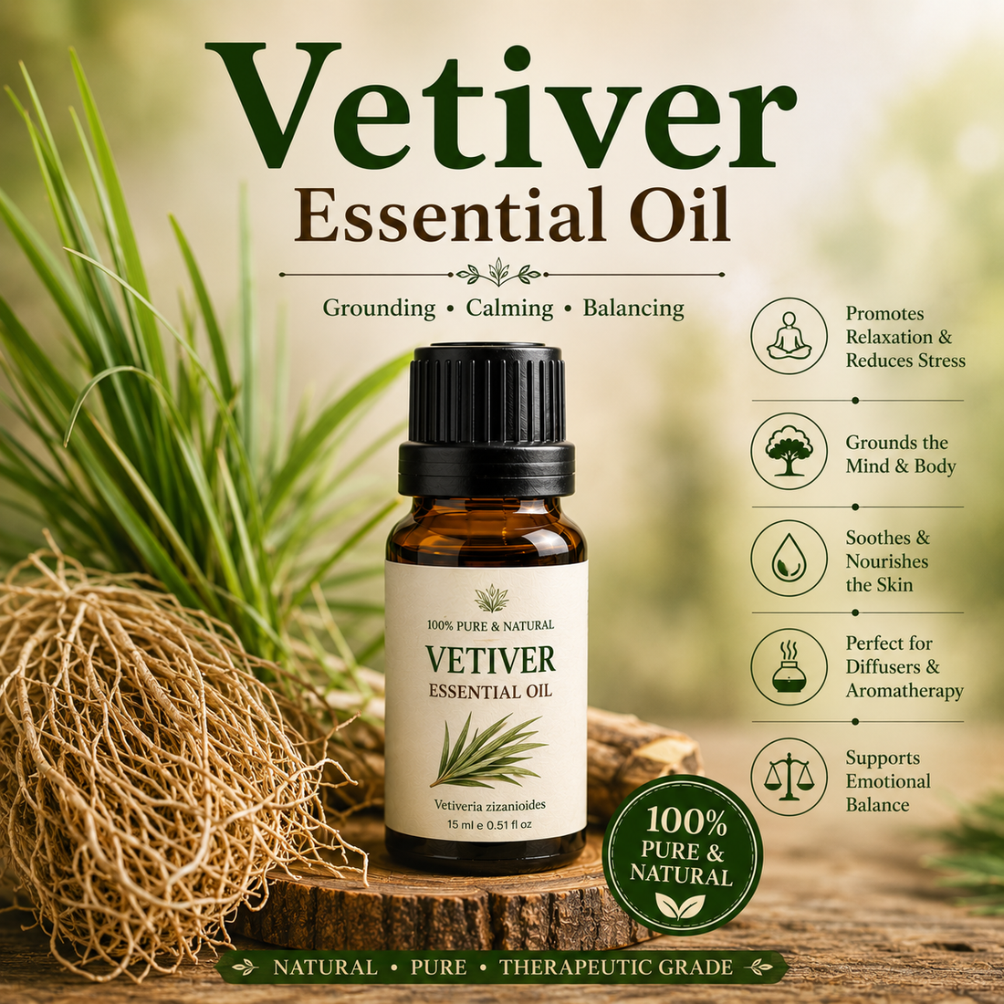 Vetiver essential oil