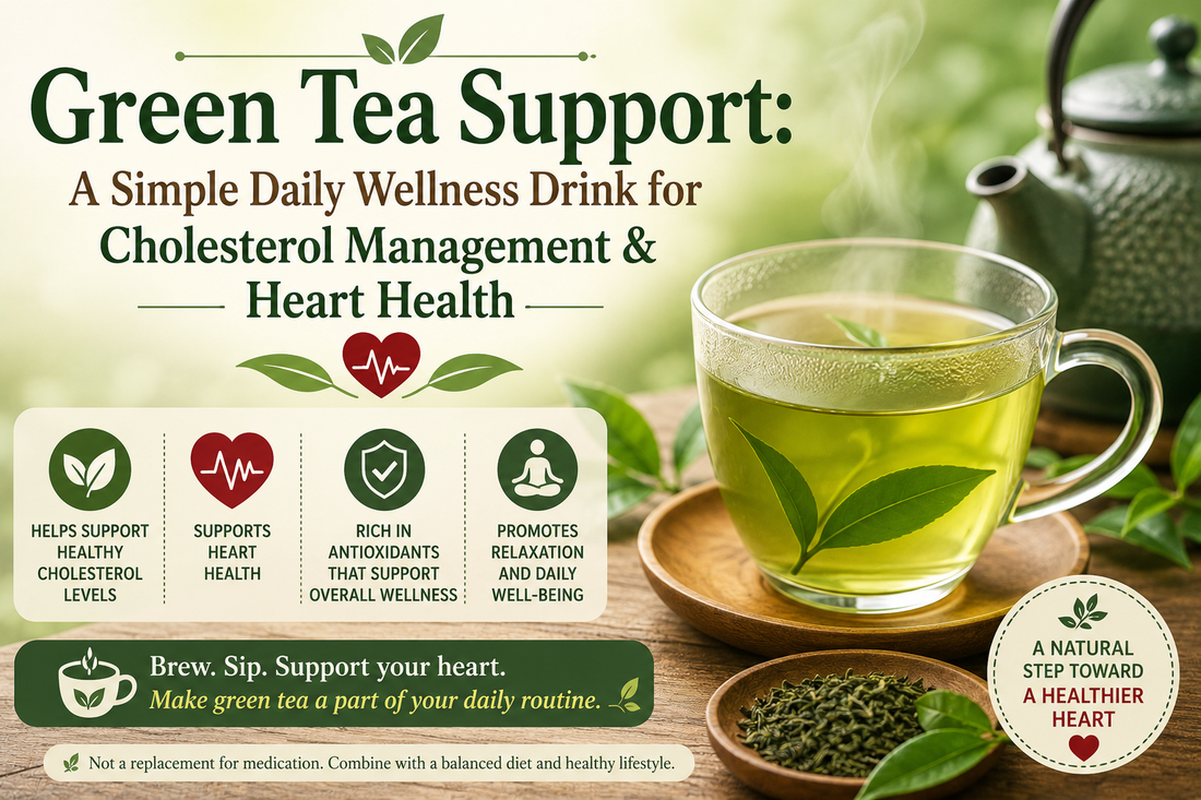 Green Tea Support: A Simple Daily Wellness Drink for Cholesterol Management & Heart Health