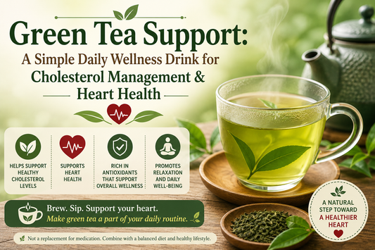 Green Tea Support: A Simple Daily Wellness Drink for Cholesterol Management & Heart Health