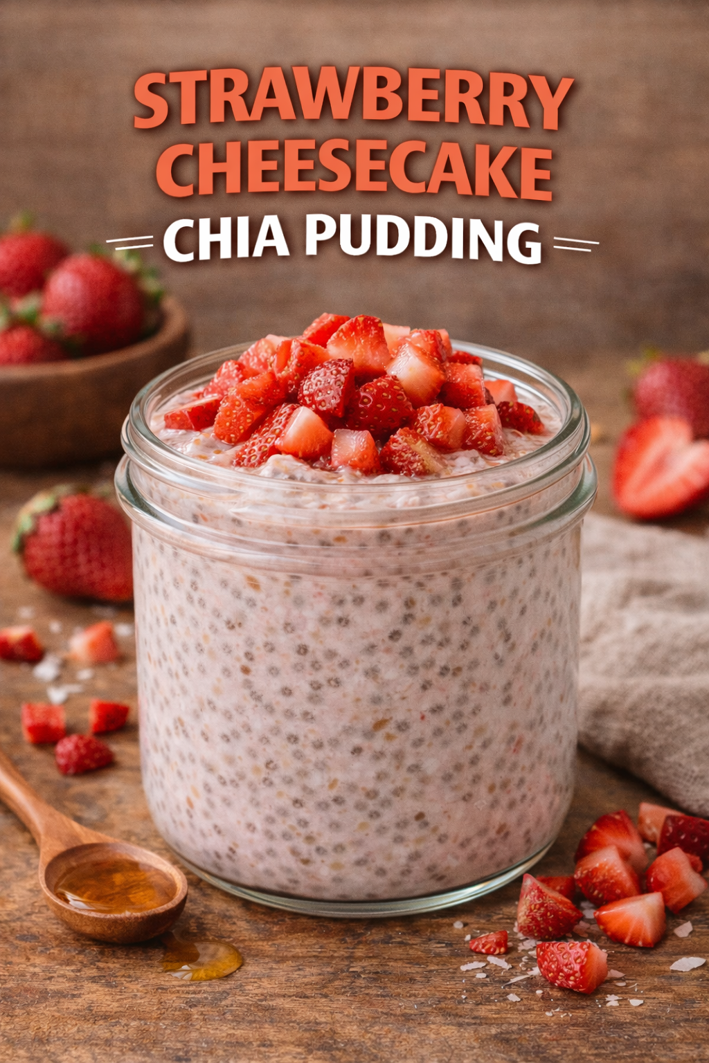 STRAWBERRY CHEESECAKE CHIA PUDDING