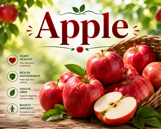 Fresh red and green apples displayed in a basket highlighting their fiber, vitamin C, antioxidant content, and overall wellness benefits.