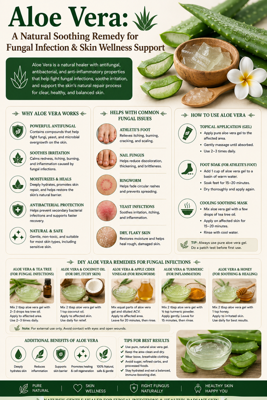 Aloe Vera: A Natural Soothing Remedy for Fungal Infection & Skin Wellness Support