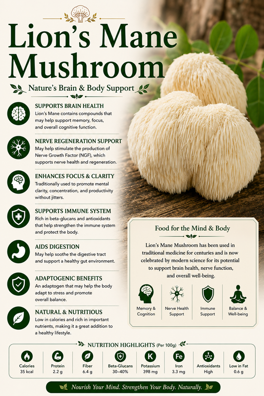 Lion's Mane Mushroom benefits uses side effects brain health cognitive support and wellness guide