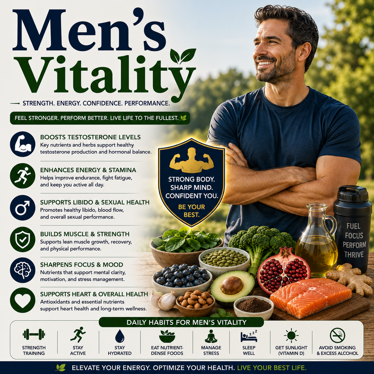 Men's Vitality Supplements | Natural Support for Energy, Strength & Men's Wellness