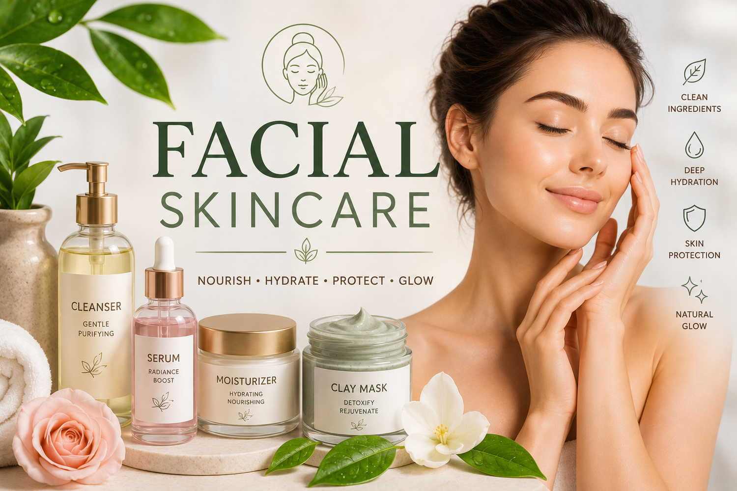 FACIAL SKINCARE | CLEANSERS, SERUMS, MOISTURIZERS & SKINCARE ESSENTIALS