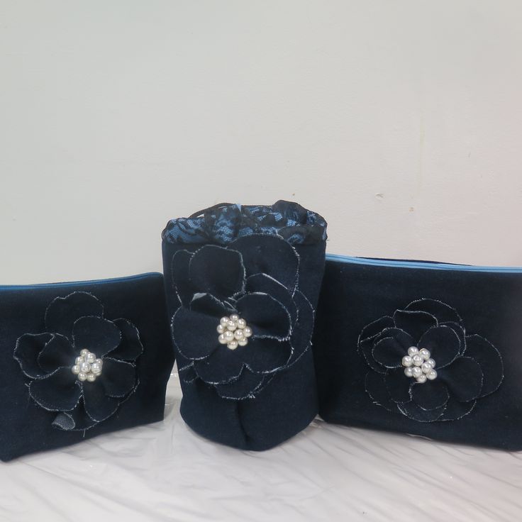 denim toiletry bags