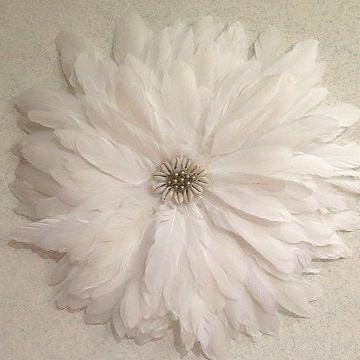 3D white feather wall art decoration for home and events