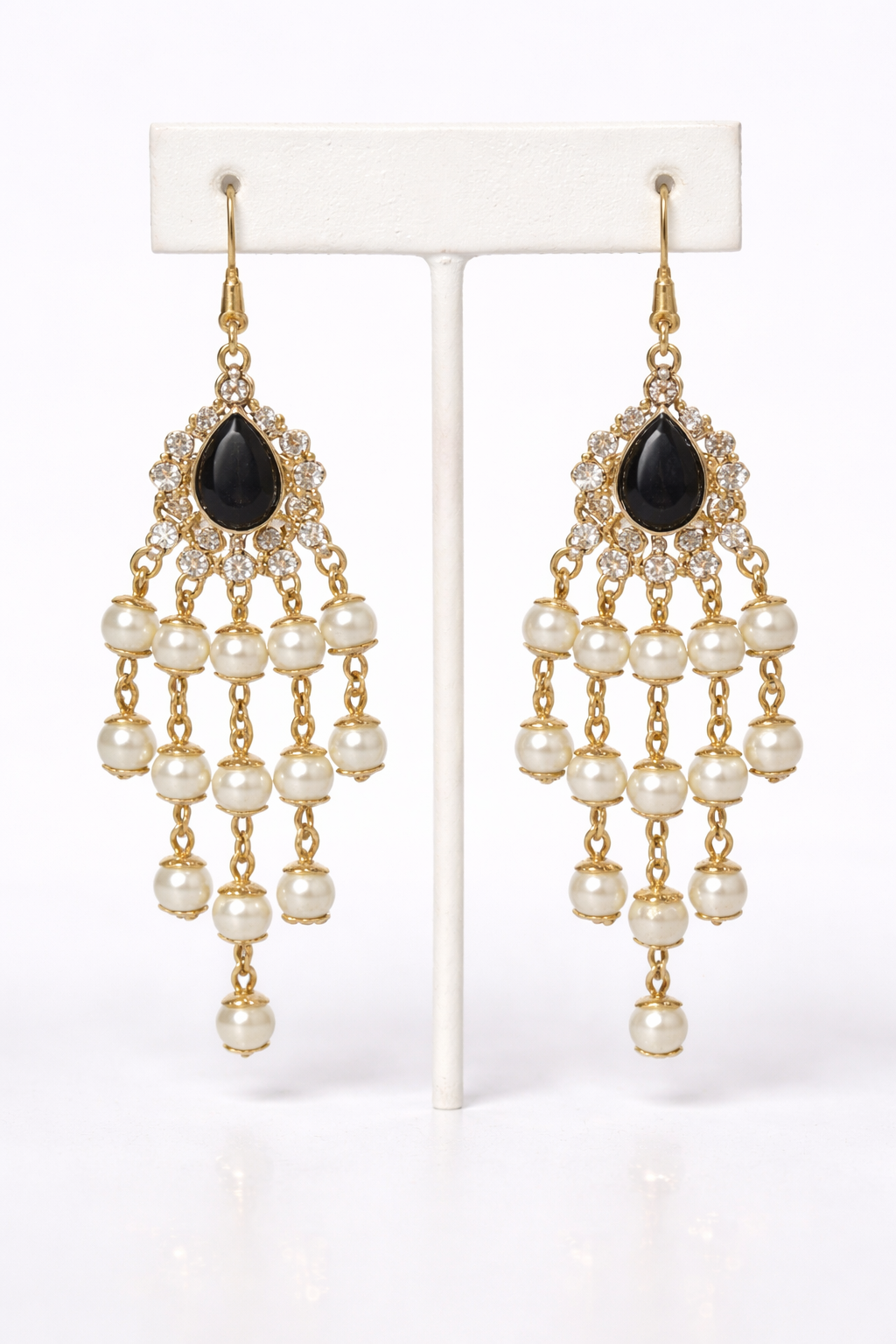 Black Chandelier Drop Earrings for Women