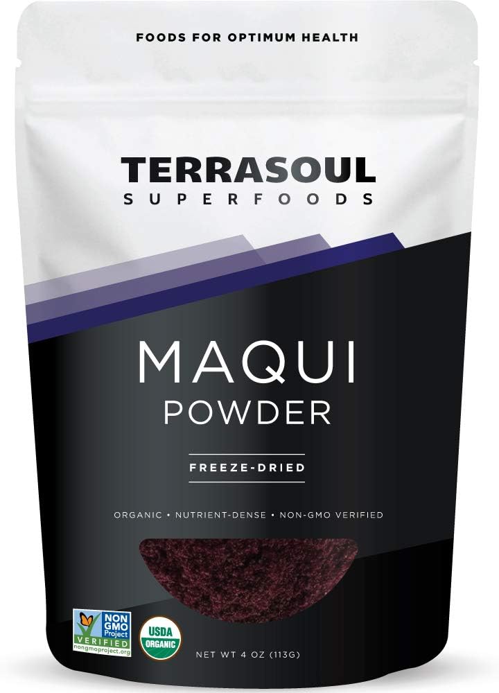 Terrasoul Superfoods Organic Maqui Berry Powder – Freeze-Dried Antioxidant Superfood for Immunity, Energy & Skin Health (4 oz)
