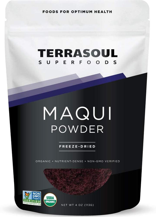 Terrasoul Superfoods Organic Maqui Berry Powder – Freeze-Dried Antioxidant Superfood for Immunity, Energy & Skin Health (4 oz)
