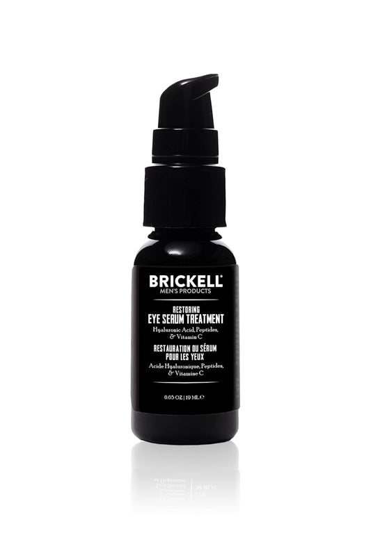 Brickell Men’s Dark Circle Under Eye Treatment Serum – Hyaluronic Acid, Peptides & Vitamin C for Puffiness, Wrinkles & Brightening (0.65 oz)
